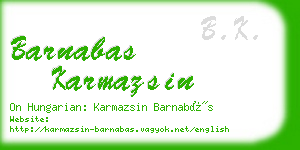 barnabas karmazsin business card